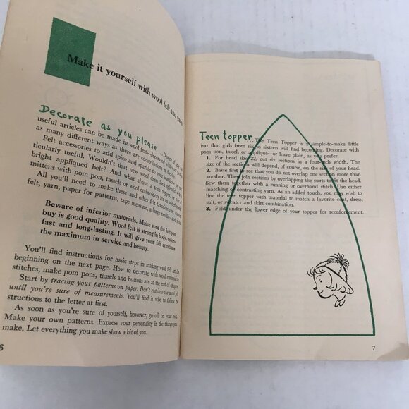 Vintage knitting book wool round the year how to knit guide with patterns - Picture 5 of 12